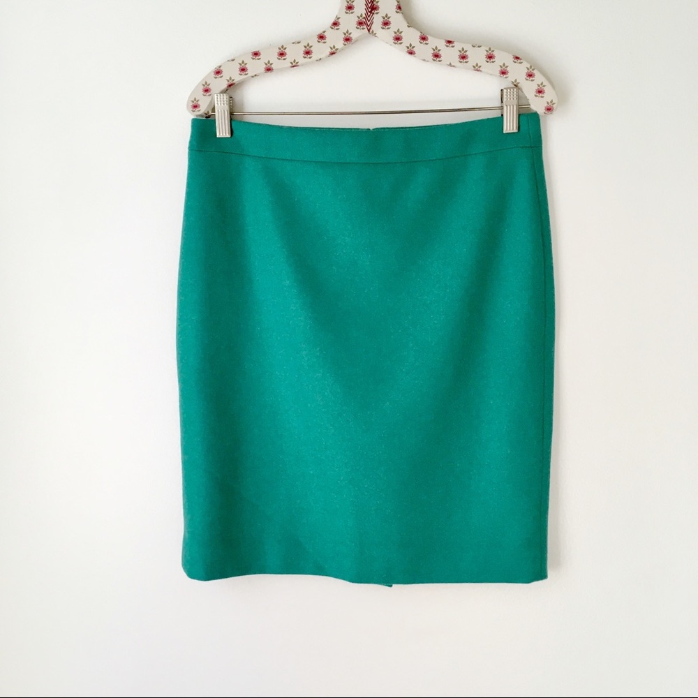 NWT J. Crew Factory The Pencil Skirt Teal Wool